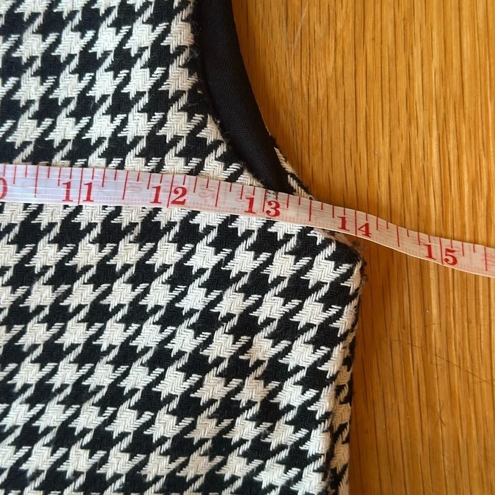 Girls Biscotti Collezioni Size 7 Houndstooth Black White Tweed Dress pockets